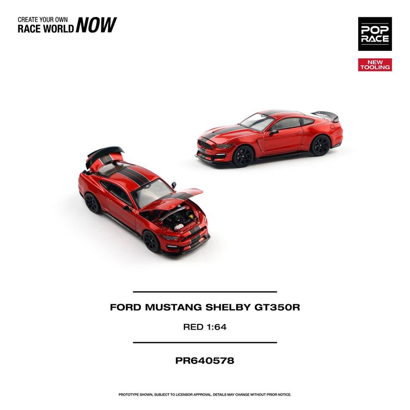 1:64 Pop Race Limited - Ford Mustang Shelby GT350R, race red 1:64 Pop Race Limited - Ford Mustang Shelby GT350R, race red