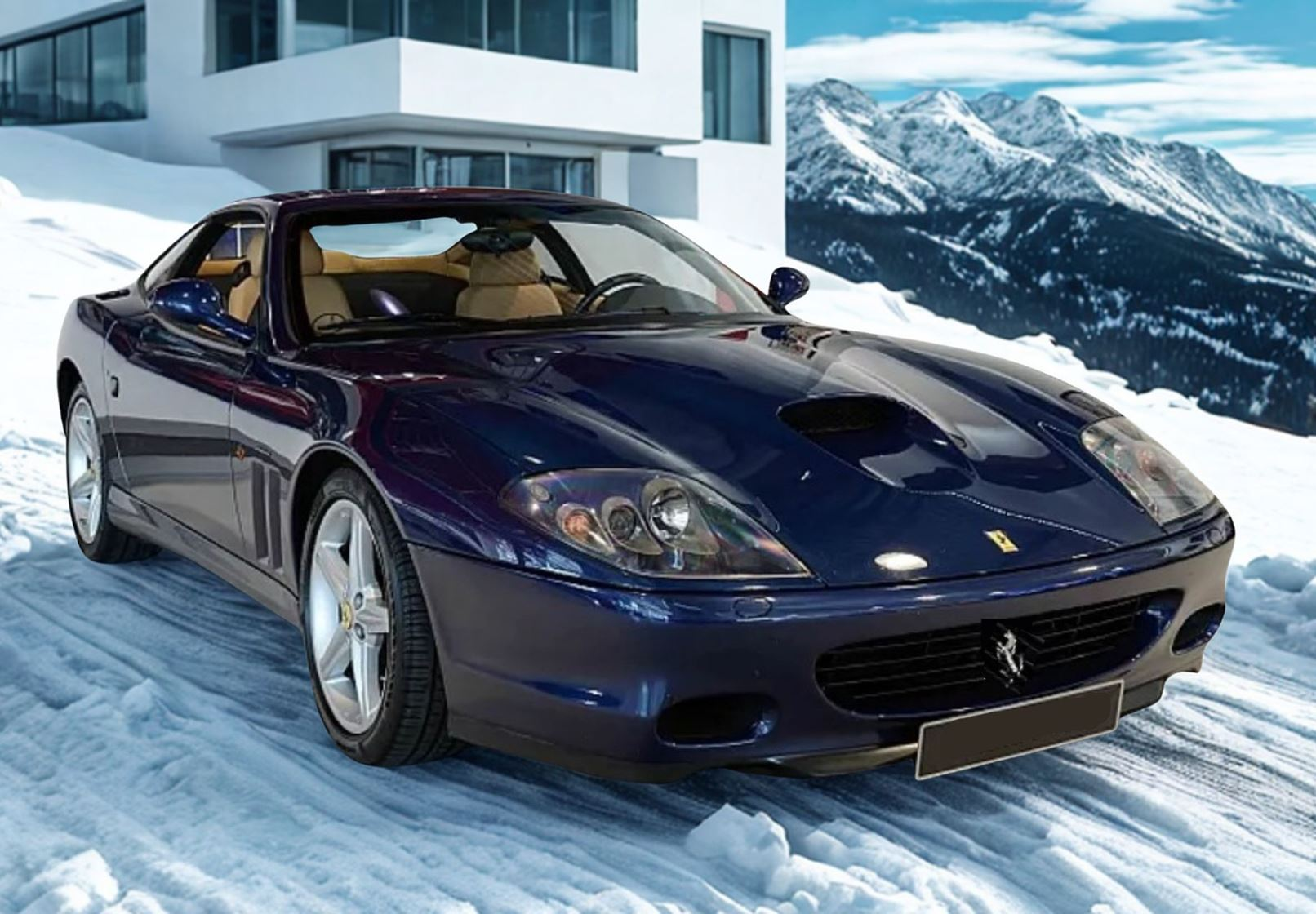 1:18 BBR - 2002 Ferrari 575M Maranello Blu Pozzi Blue *with Showcase*