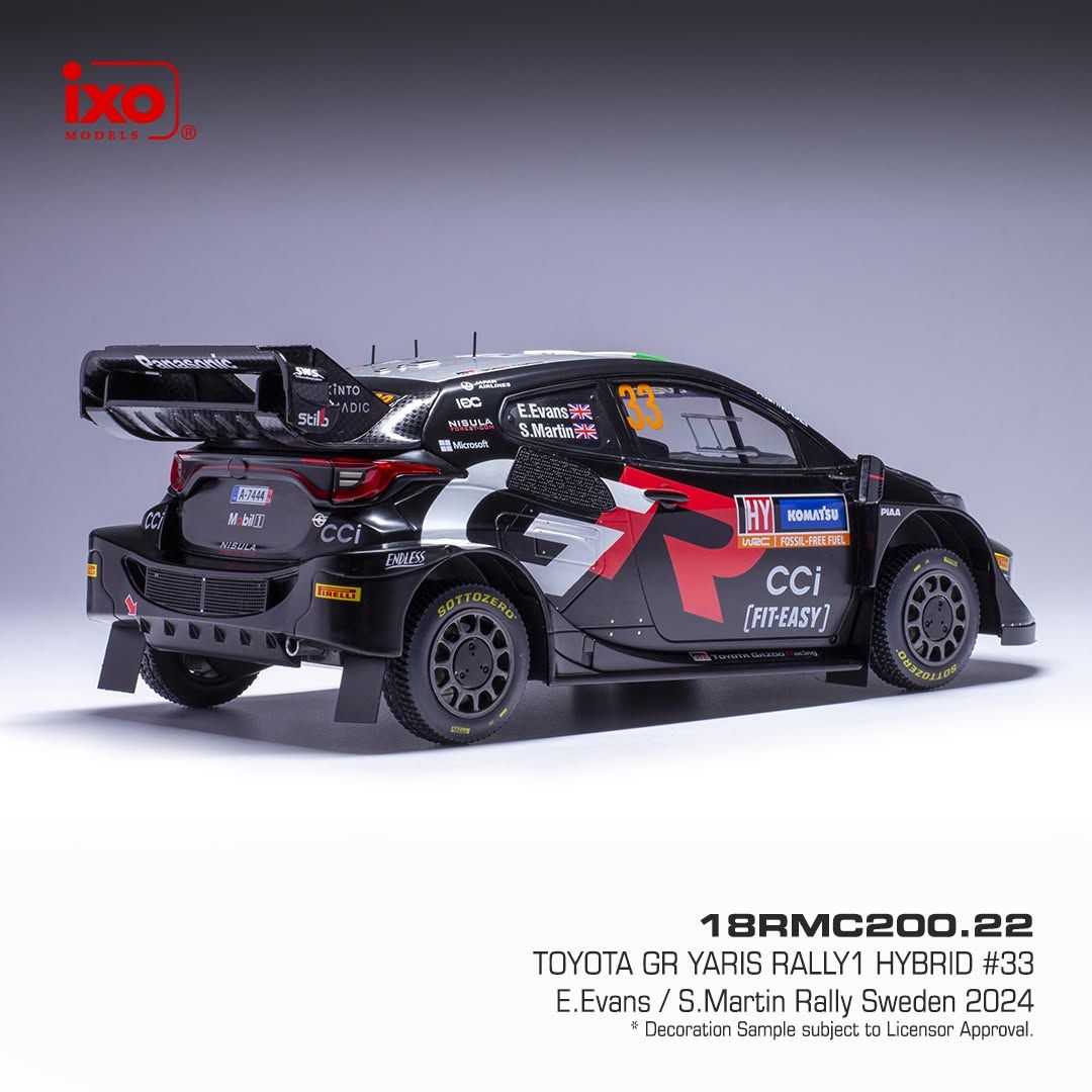 1:18 Ixo - Toyota Yaris Rally1 Hybrid Rally Sweden 2024 E. Evans - S. Martin