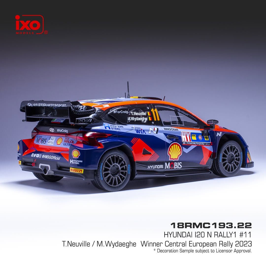 1:18 Ixo - Hyundai i20 N Rally1 #11 Central European Rally 2023 T. Neuville - M. Wydaeghe