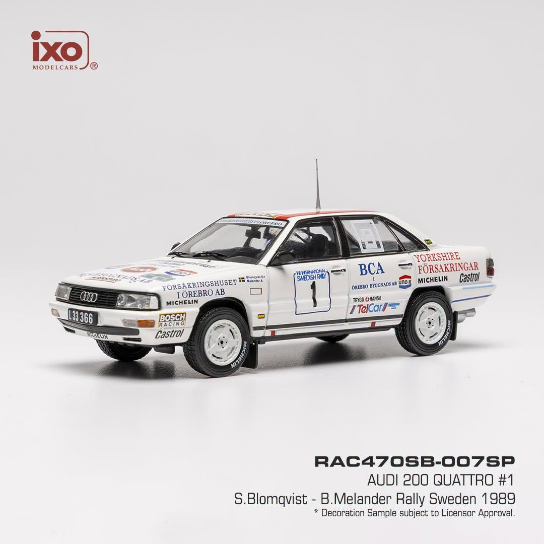 1:43 Ixo - Audi 200 (C3) Quattro #1 Rally Sweden 1989 S. Blomqvist - B. Melander 1:43 Ixo - Audi 200 (C3) Quattro #1 Rally Sweden 1989 S. Blomqvist - B. Melander