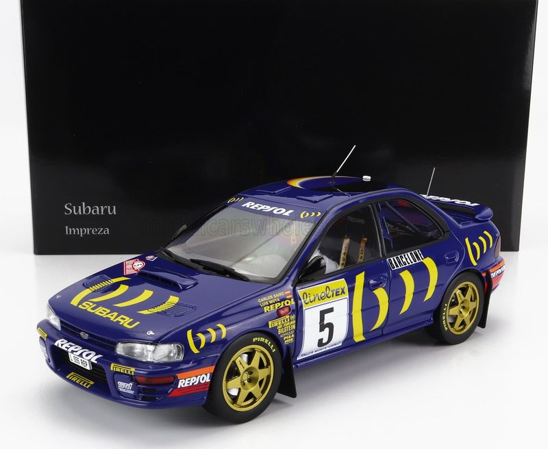 1:18 Kyosho - Subaru Impreza 555 Repsol #5 Winner Rally Monte Carlo 1995 C. Sainz - L. Moya 1:18 Kyosho - Subaru Impreza 555 Repsol #5 Winner Rally Monte Carlo 1995 C. Sainz - L. Moya