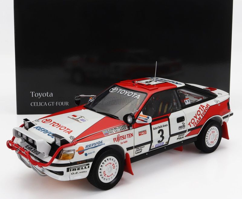 1:18 Kyosho - Toyota Celica GT-Four ST165 #3 Winner Safari Rally 1990 B. Waldegård - F. Gallagher 1:18 Kyosho - Toyota Celica GT-Four ST165 #3 Winner Safari Rally 1990 B. Waldegård - F. Gallagher