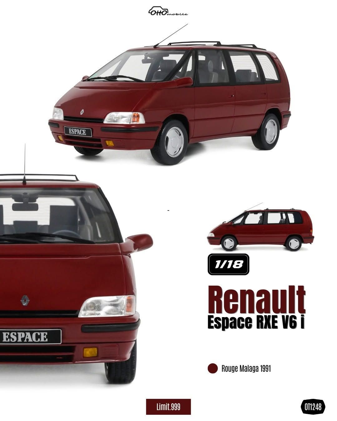 1:18 Otto Mobile - 1991 Renault Espace RXE V6 Red