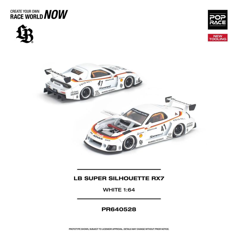 1:64 Pop Race Limited - LB Super Silhouette RX7 (FD3S), white