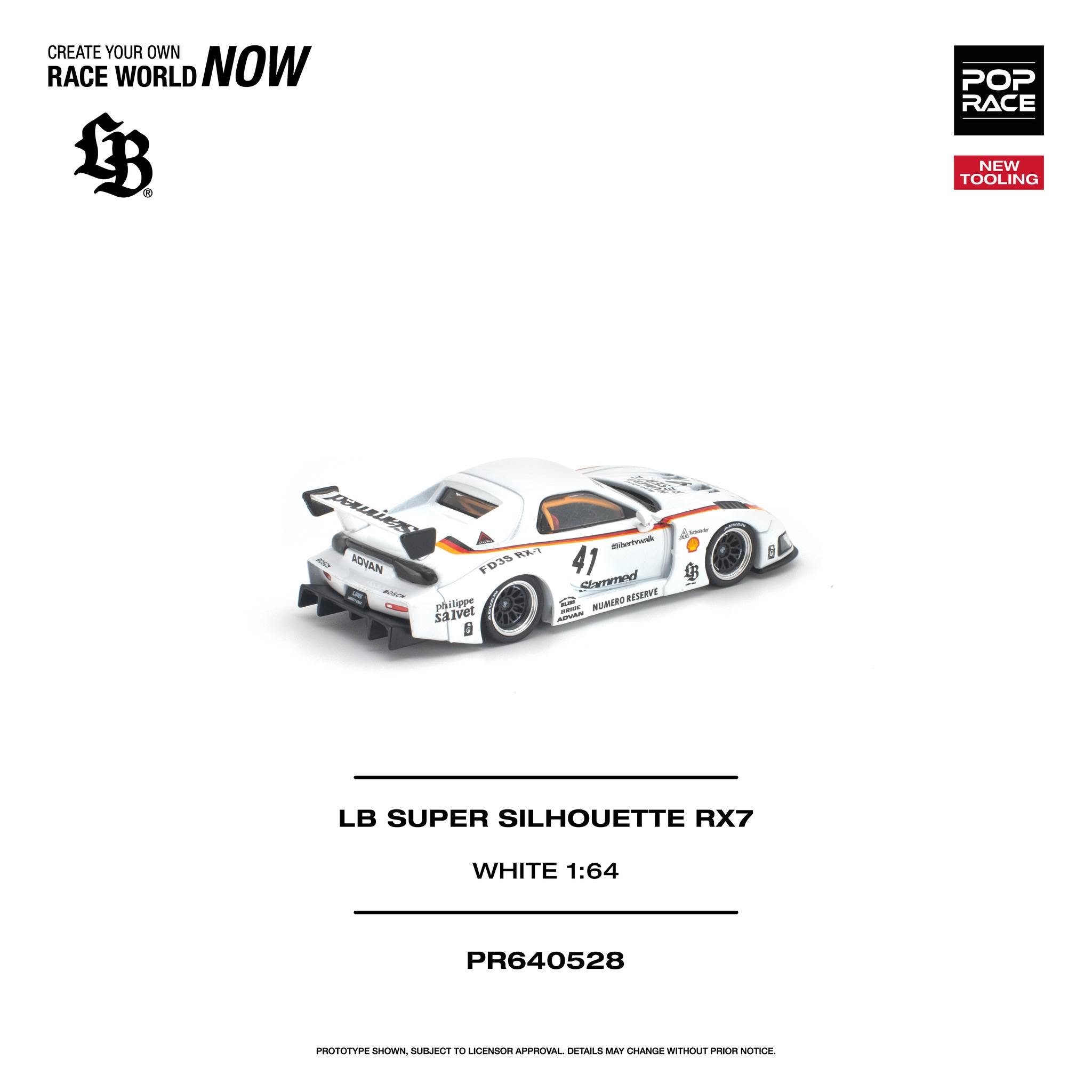 1:64 Pop Race Limited - LB Super Silhouette RX7 (FD3S), white