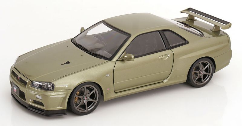1:12 KK Scale - Nissan Skyline GT-R R34 V-Spec Nür OEM Felgen 2001 hellgrün-metallic