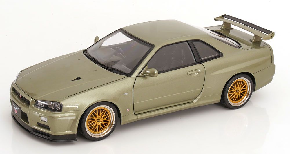 1:12 KK Scale - Nissan Skyline GT-R R34 V-Spec Nür BBS Felgen 2001 hellgrün-metallic