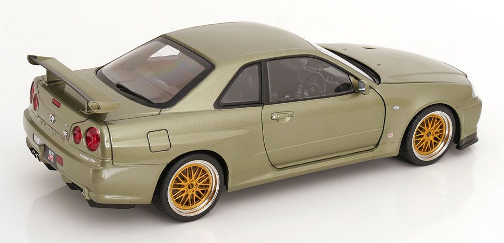 1:12 KK Scale - Nissan Skyline GT-R R34 V-Spec Nür BBS Felgen 2001 hellgrün-metallic