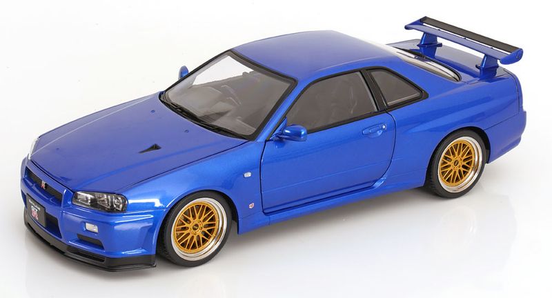 1:12 KK Scale - Nissan Skyline GT-R R34 V-Spec II BBS Felgen 2001 blaumetallic