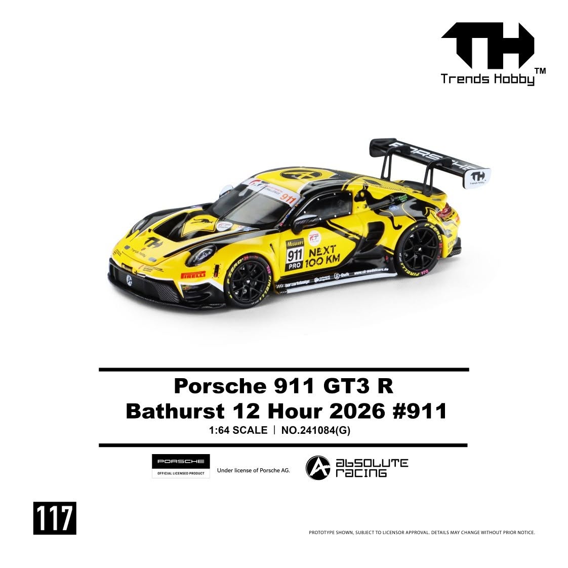 1:64 Trends Hobby - 2026 Porsche 911 GT3 R-Bathurst 12 Hour #911