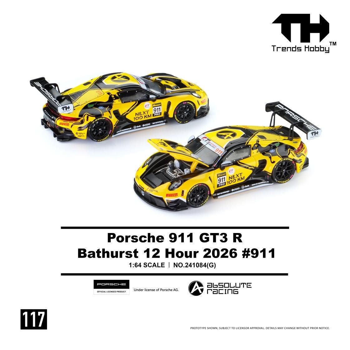 1:64 Trends Hobby - 2026 Porsche 911 GT3 R-Bathurst 12 Hour #911