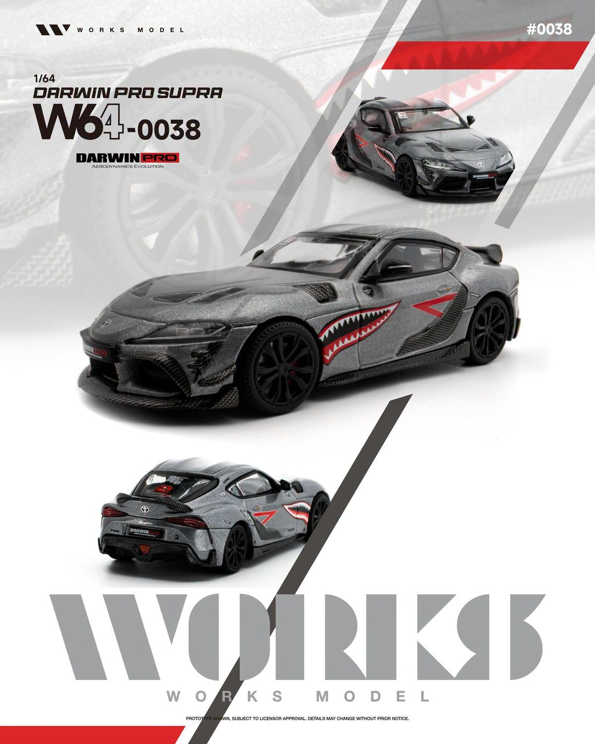 1:64 Works Model - Darwin Pro Supra, carbon grey