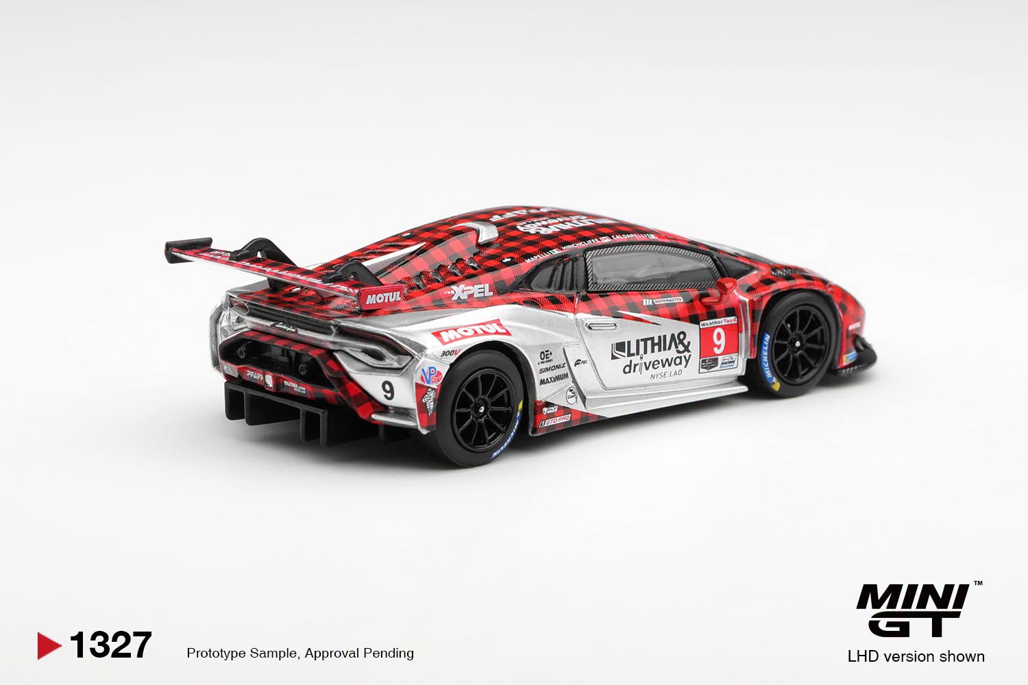 1:64 Mini GT - 2025 Lamborghini Huracan GT3 EVO2 #9 Pfaff Motorsports Weathertech GTD Pro