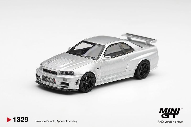1:64 Mini GT - 1999 Nissan Skyline GT-R (R34) Z-Tune, silver metallic *Blister packaging*
