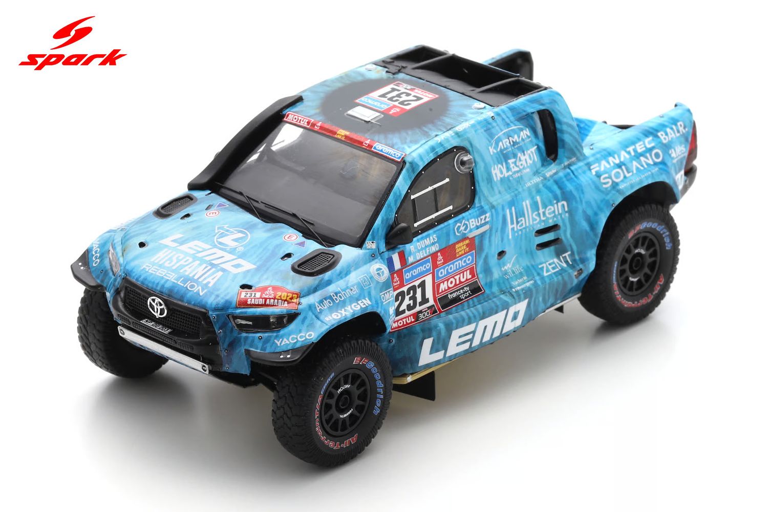 1:43 Spark - Toyota Hilux #231 22nd Dakar 2023 R. Dumas - M. Delfino