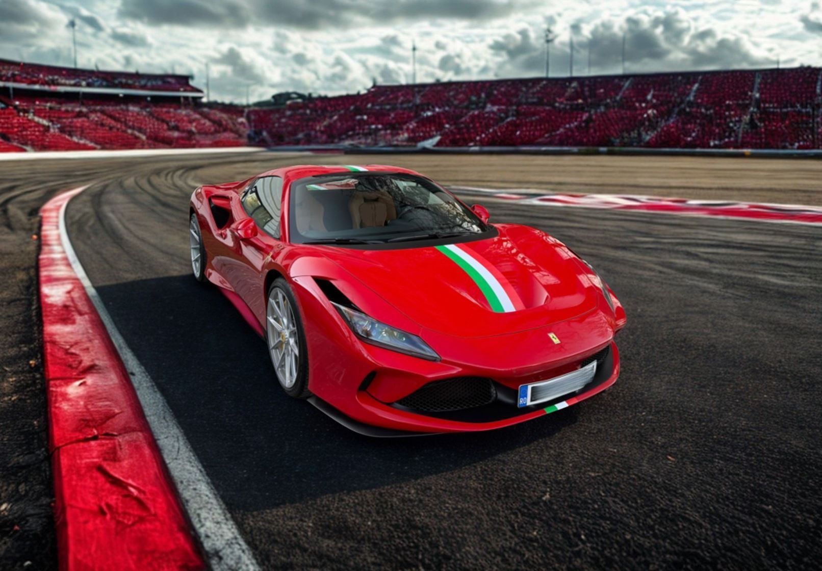 1:18 BBR - 2019 2019 Ferrari F8 Tributo Spider Italian Stripes Rosso Corsa Red *Mit Vitrine*
