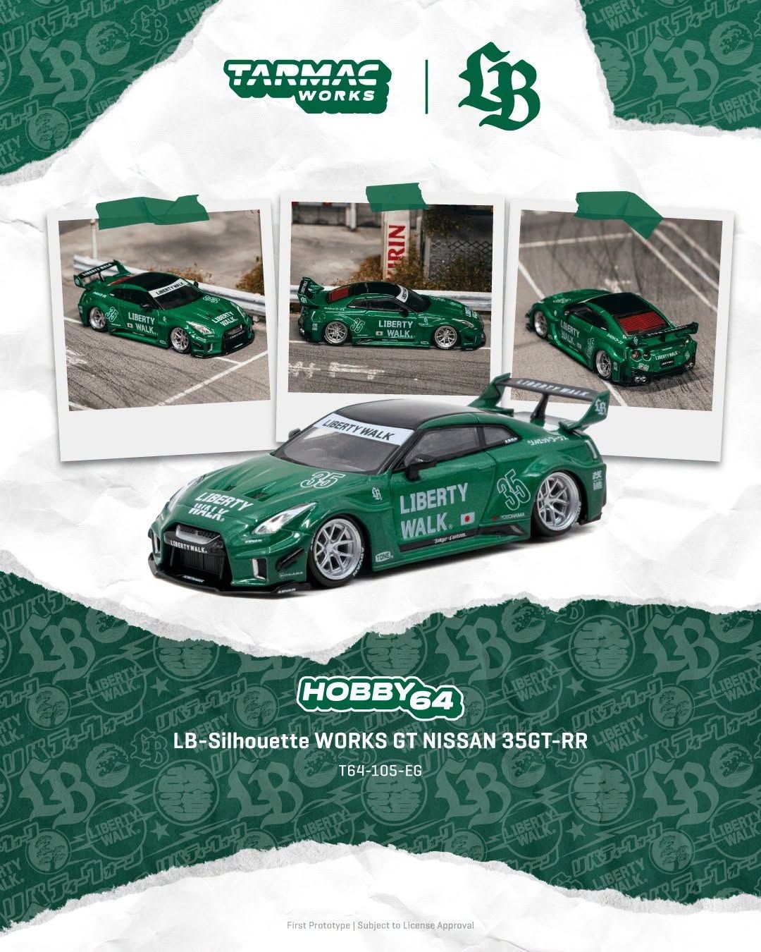 1:64 Tarmac - 2026 Nissan GT-R (R35) LB Super Silhouette, emerald green
