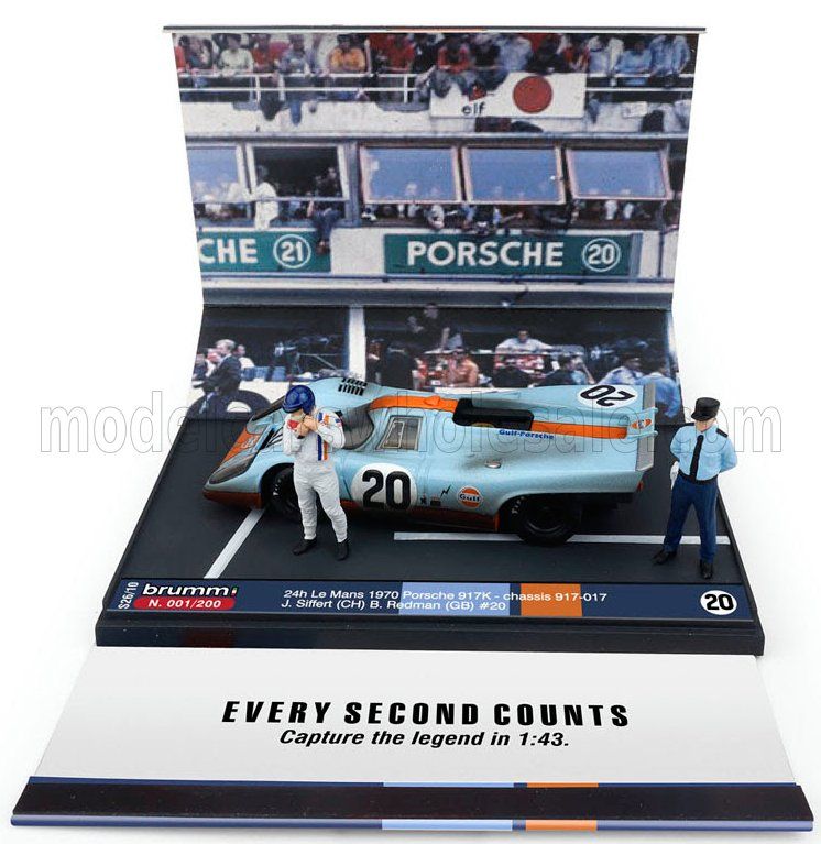 1:43 Brumm - Porsche 917K Team JWA-Gulf #20 24h Le Mans 1970 J. Siffert - B. Redman Gulf Livery
