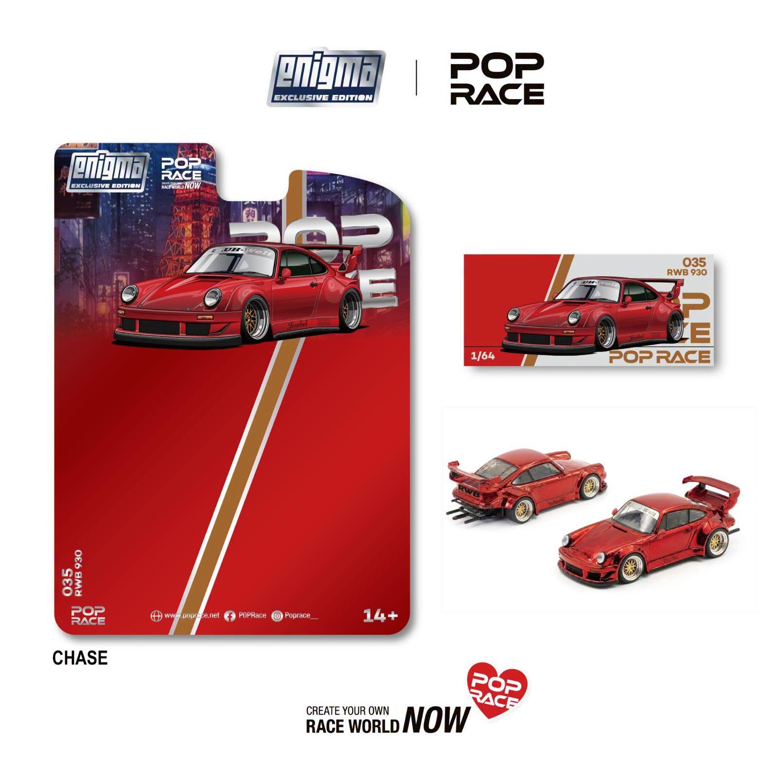 1:64 Pop Race Limited - RWB 930, red *Enigma Exclusive*