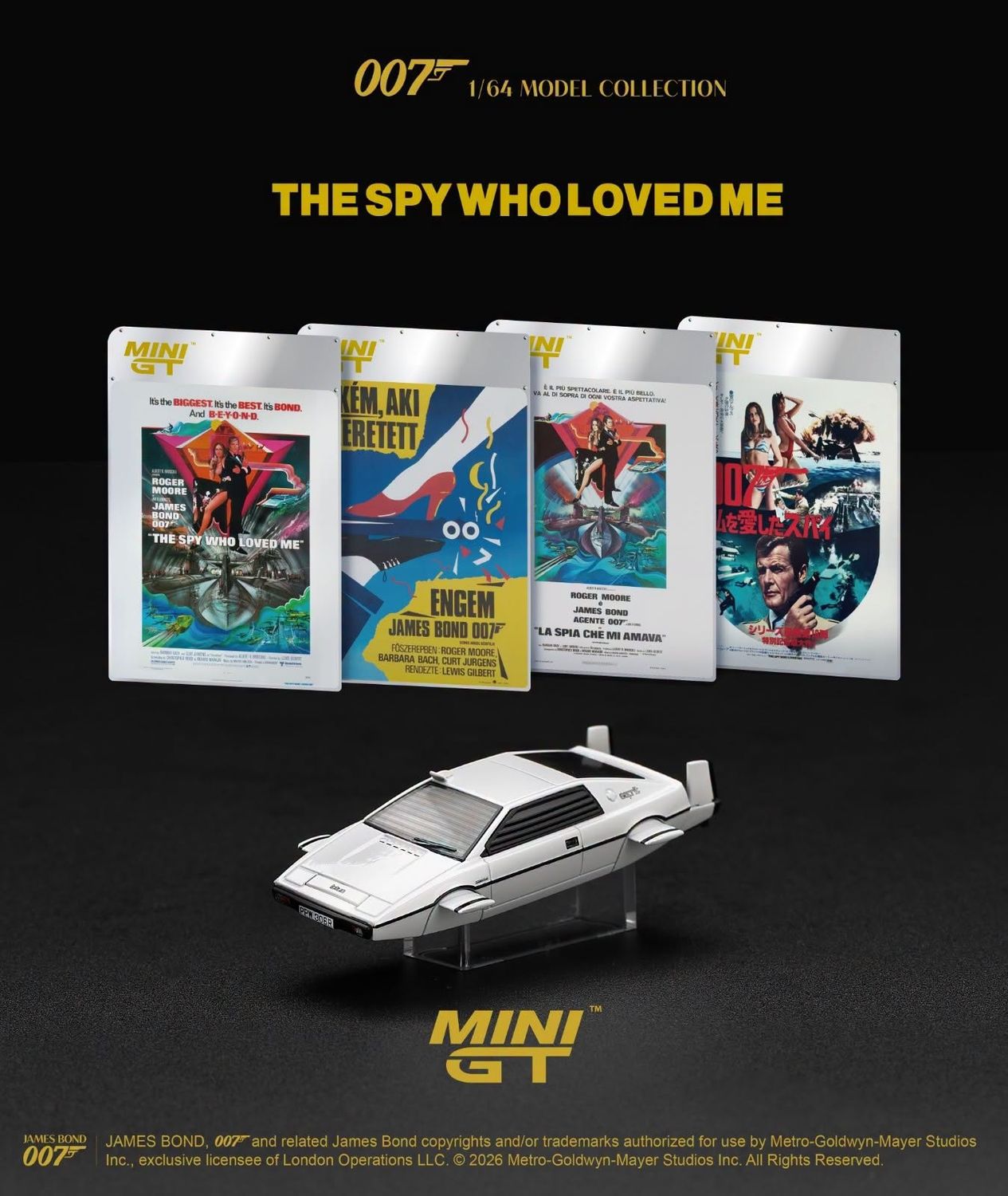 1:64 Mini GT - 1977 Lotus Esprit S1 *The Spy Who Loved Me* English Blister Packaging