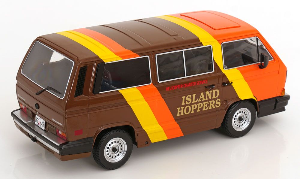 1:18 KK Scale - VW Vanagon GL T3 Typ 2 Island Hoppers 1984 braun/orange/gelb