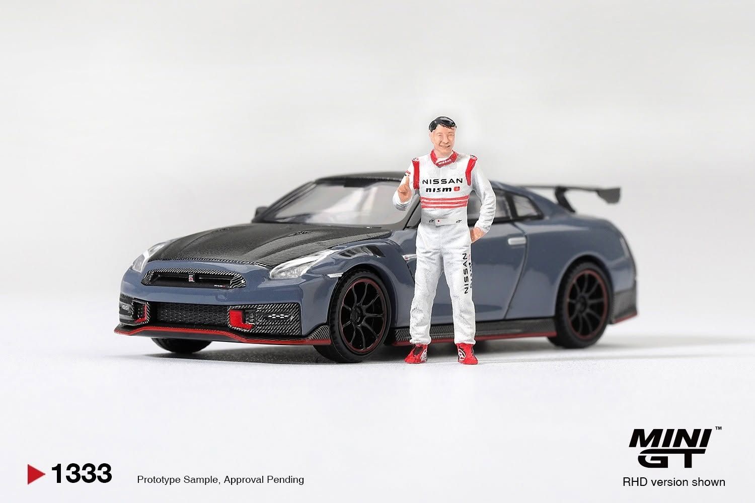 1:64 Mini GT - 2024 Nissan GTR R35 Nismo Tsukuba Production Car Lap Record with Matsuda Figure Tssugio Matsuda
