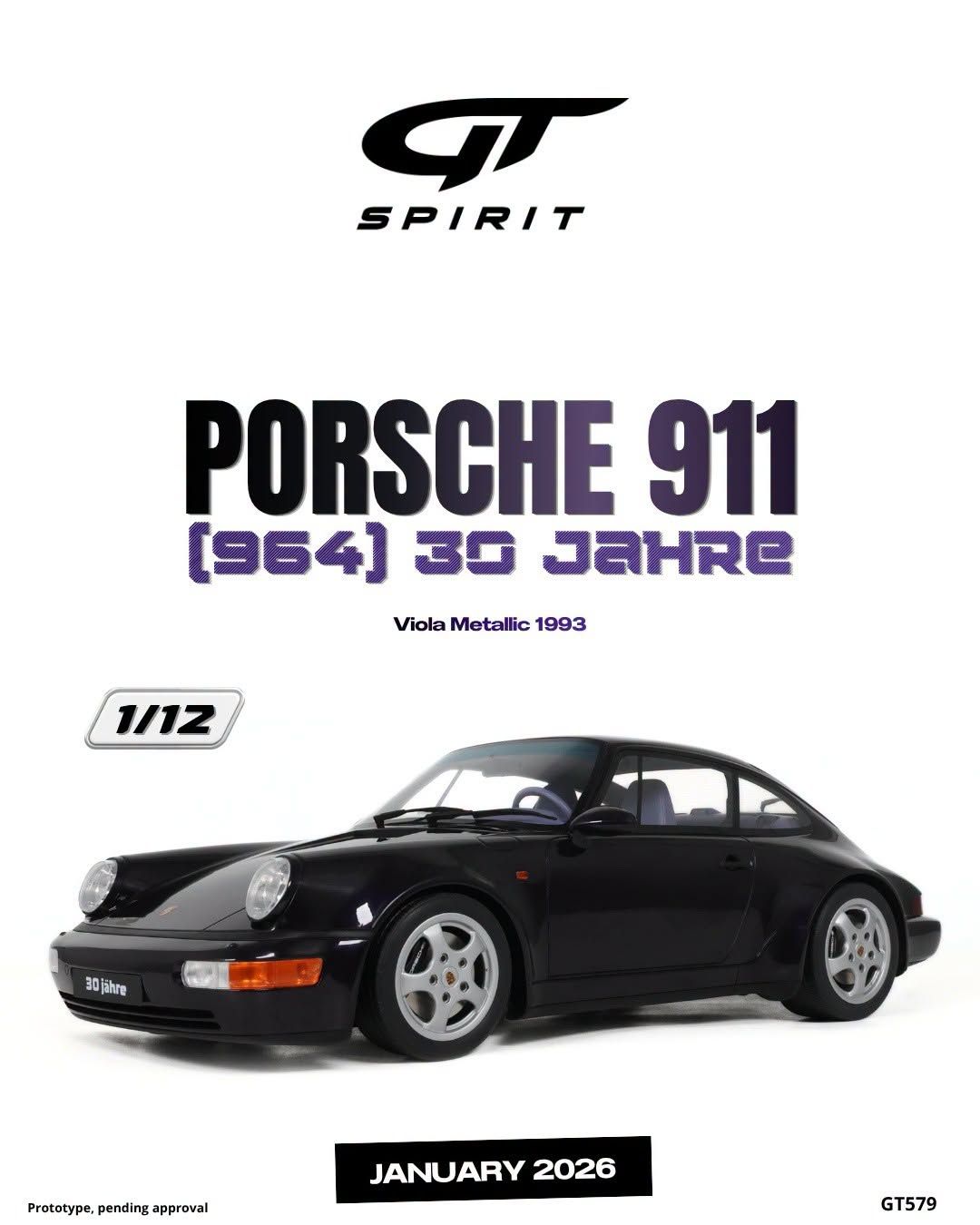 1:12 GT Spirit - 1993 Porsche 911 (964) Coupe Purple