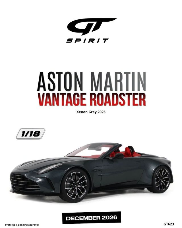 1:18 GT Spirit - 2025 Aston Martin Vantage Roadster Xenon Grey 1:18 GT Spirit - 2025 Aston Martin Vantage Roadster Xenon Grey