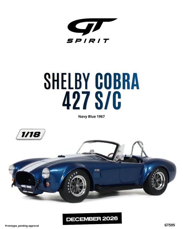 1:18 GT Spirit - 1967 Shelby Cobra 427 S/C Roadster Navy Blue/White 1:18 GT Spirit - 1967 Shelby Cobra 427 S/C Roadster Navy Blue/White