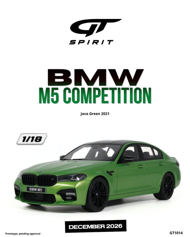 1:18 GT Spirit - 2021 BMW M5 Competition (F90) Java Green 1:18 GT Spirit - 2021 BMW M5 Competition (F90) Java Green