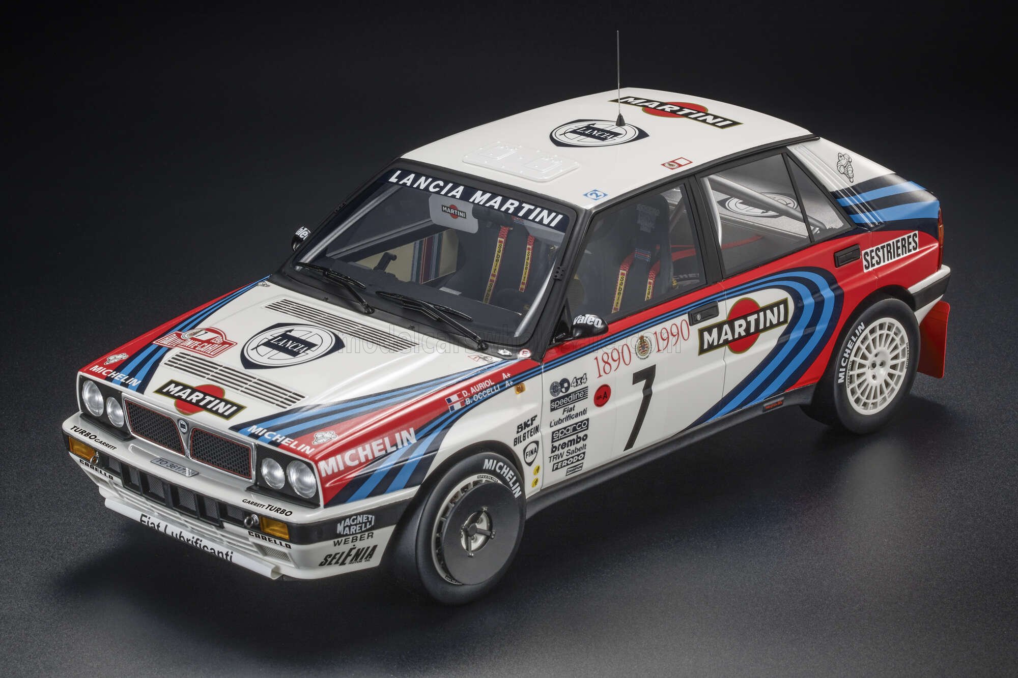 1:18 Top Marques - Lancia Delta HF Integrale Martini 16V #7 Winner Rally Monte Carlo 1990 - D. Auriol - B. Occelli *Dirty Version*