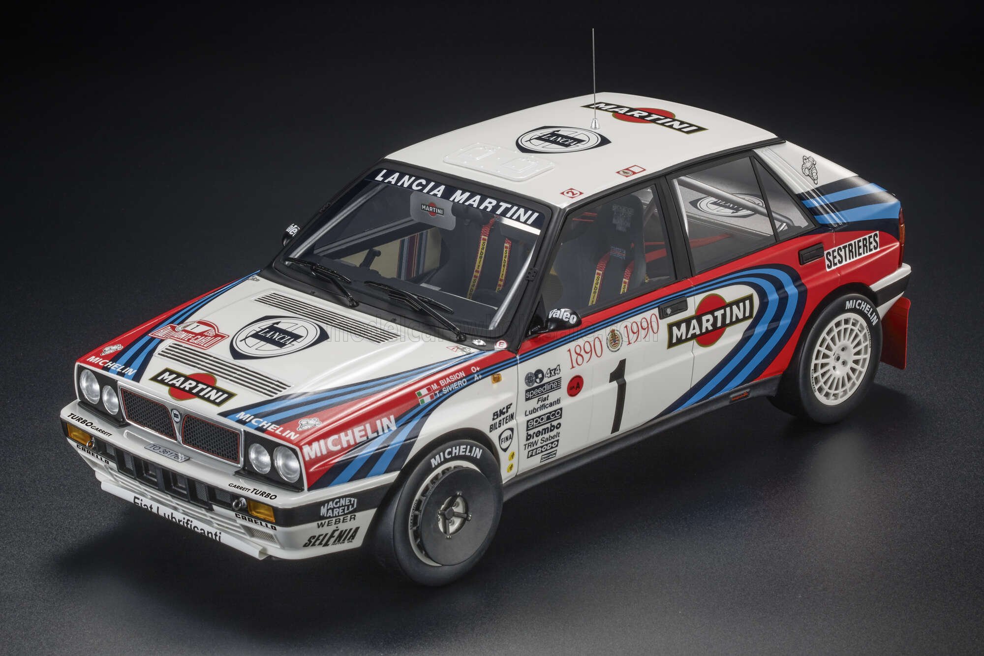 1:18 Top Marques - Lancia Delta HF Integrale Martini 16V #1 3rd Rally Monte Carlo 1990 - M. Biasion - T. Siviero