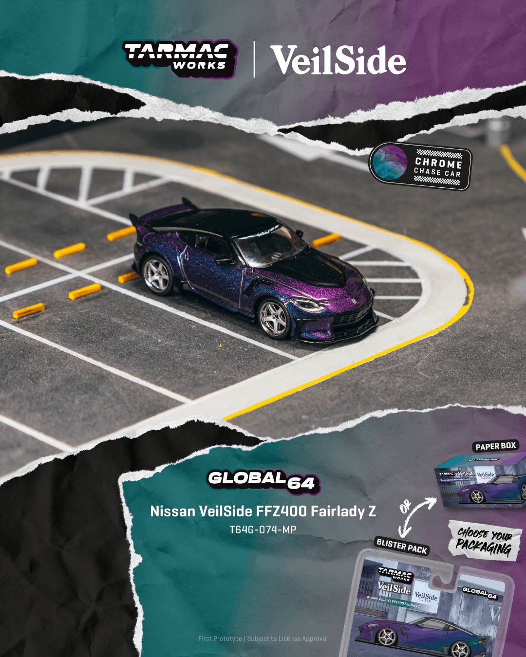 1:64 Tarmac - 2025 Nissan Fairlady Z Veilside FFZ400, chameleon purple