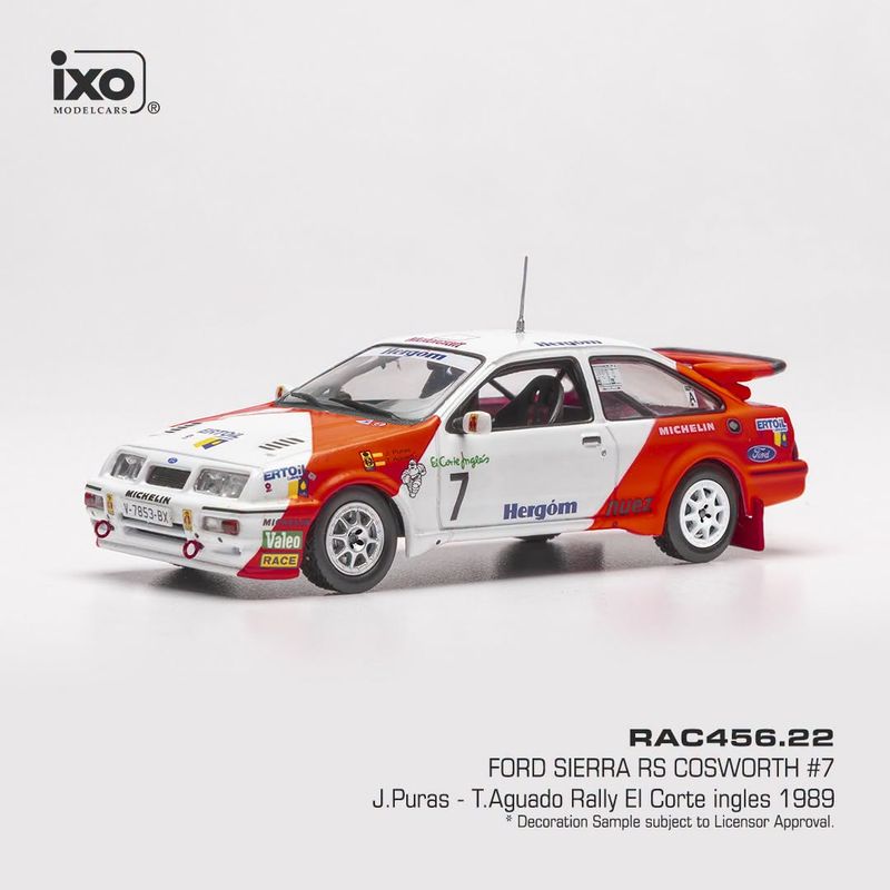 1:43 Ixo - Ford Sierra RS Cosworth #7 Rally El Corte Inglés 1989 - J. Puras / T. Aguado 1:43 Ixo - Ford Sierra RS Cosworth #7 Rally El Corte Inglés 1989 - J. Puras / T. Aguado