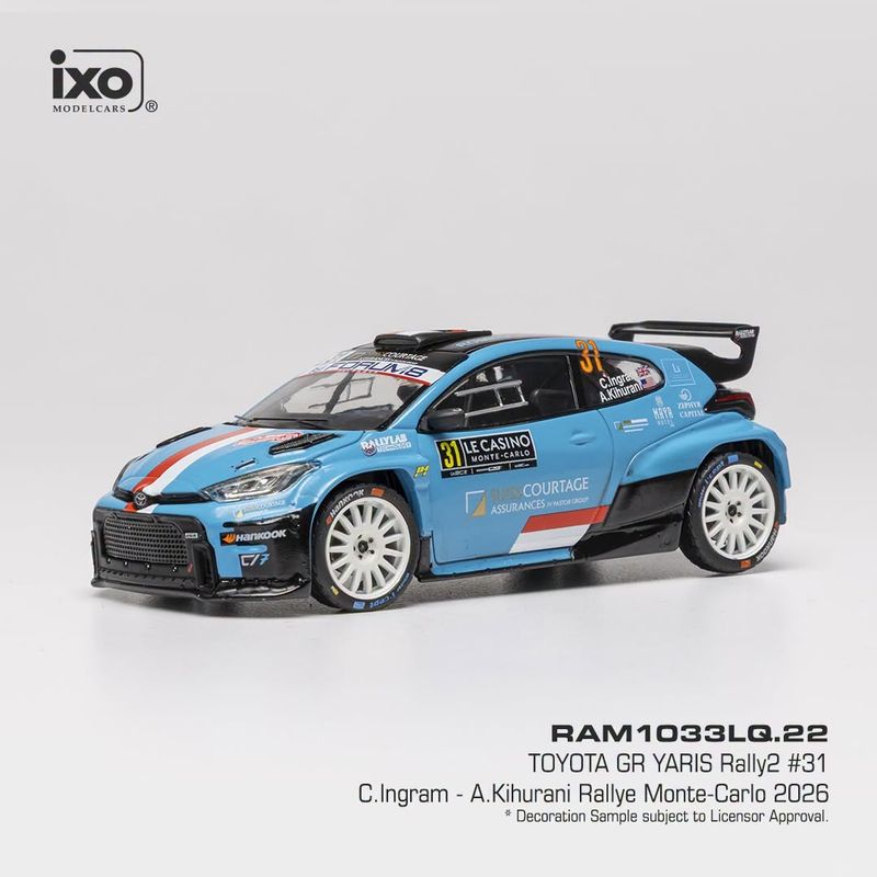 1:43 Ixo - Toyota GR Yaris Rally2 #31 Rally Monte Carlo 2026 - C. Ingram / A. Kihurani 1:43 Ixo - Toyota GR Yaris Rally2 #31 Rally Monte Carlo 2026 - C. Ingram / A. Kihurani