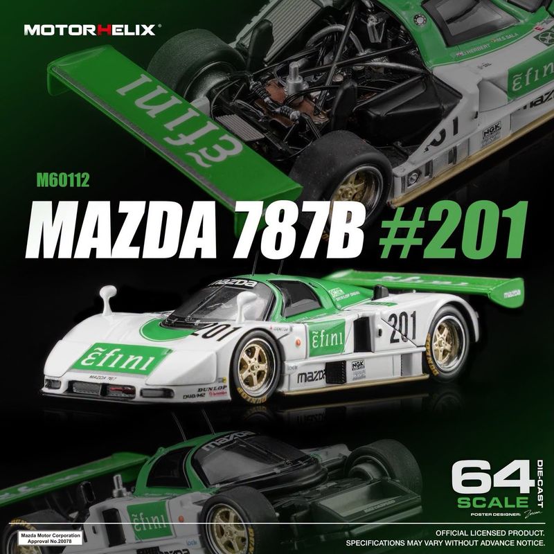 1:64 Motorhelix - Mazda 787B, green/white 1:64 Motorhelix - Mazda 787B, green/white