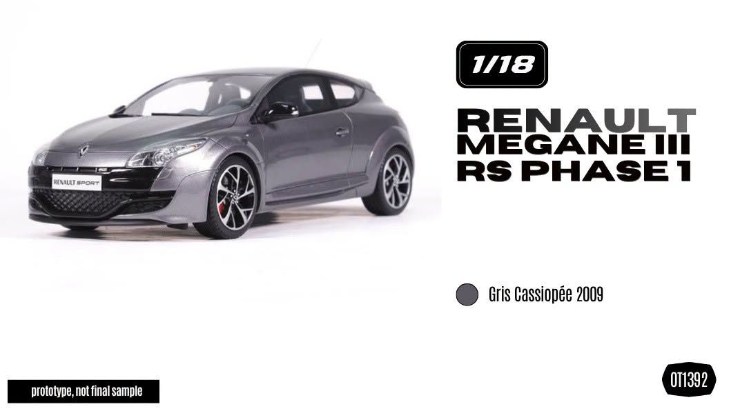 1:18 Otto Mobile - 2009 Renault Mégane Mk.III RS Grey