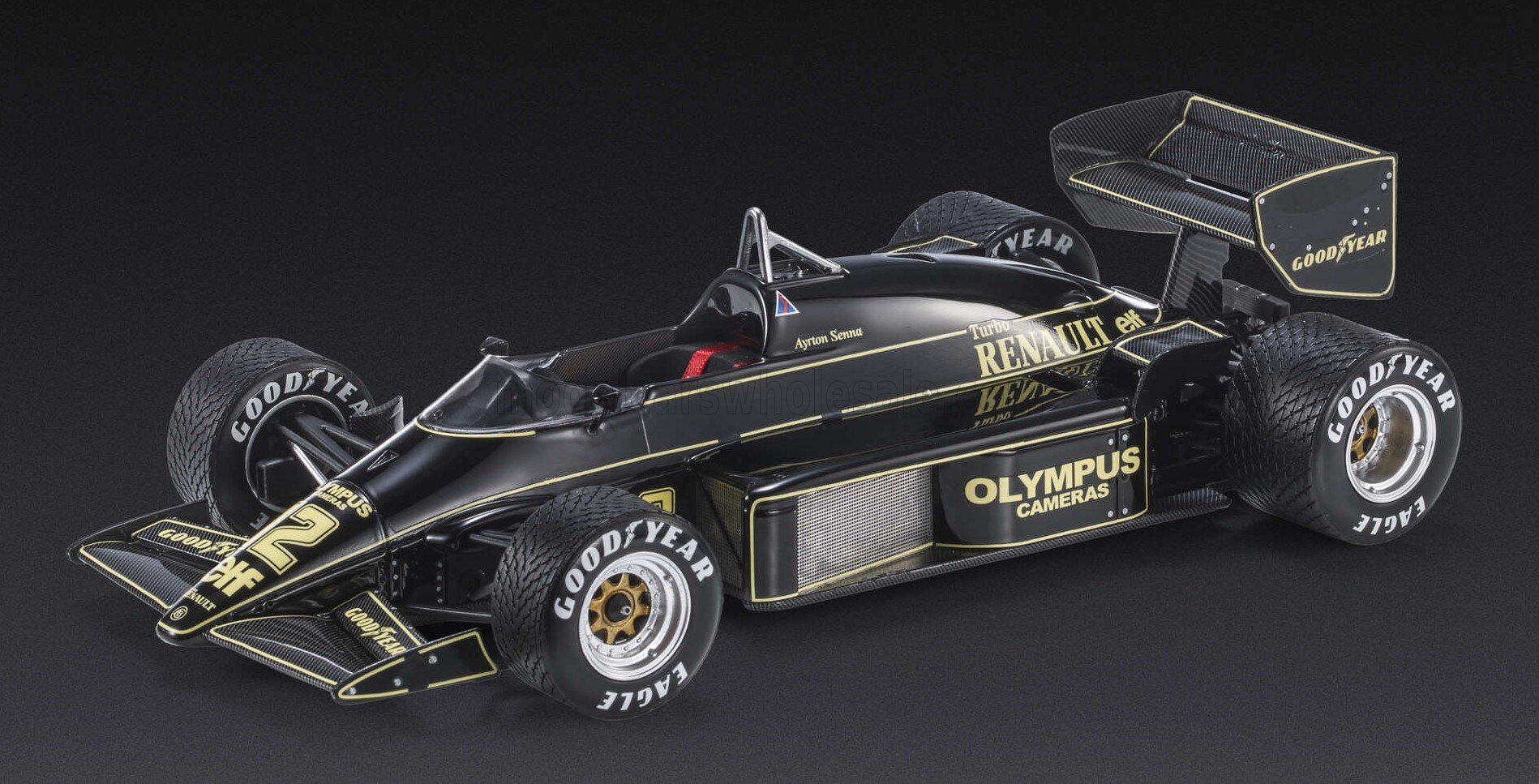 1:12 GP Replicas - Lotus F1 97T Renault Turbo Team Lotus JPS #12 Pole Position, Fastest Lap & Winner Portugal GP 1985 - A. Senna
