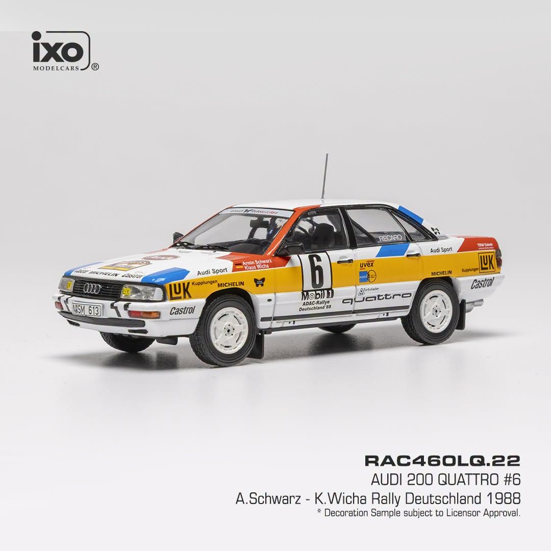 1:43 Ixo - Audi 200 Quattro #6 Rallye Deutschland 1988 - A. Schwarz / K. Wicha 1:43 Ixo - Audi 200 Quattro #6 Rallye Deutschland 1988 - A. Schwarz / K. Wicha