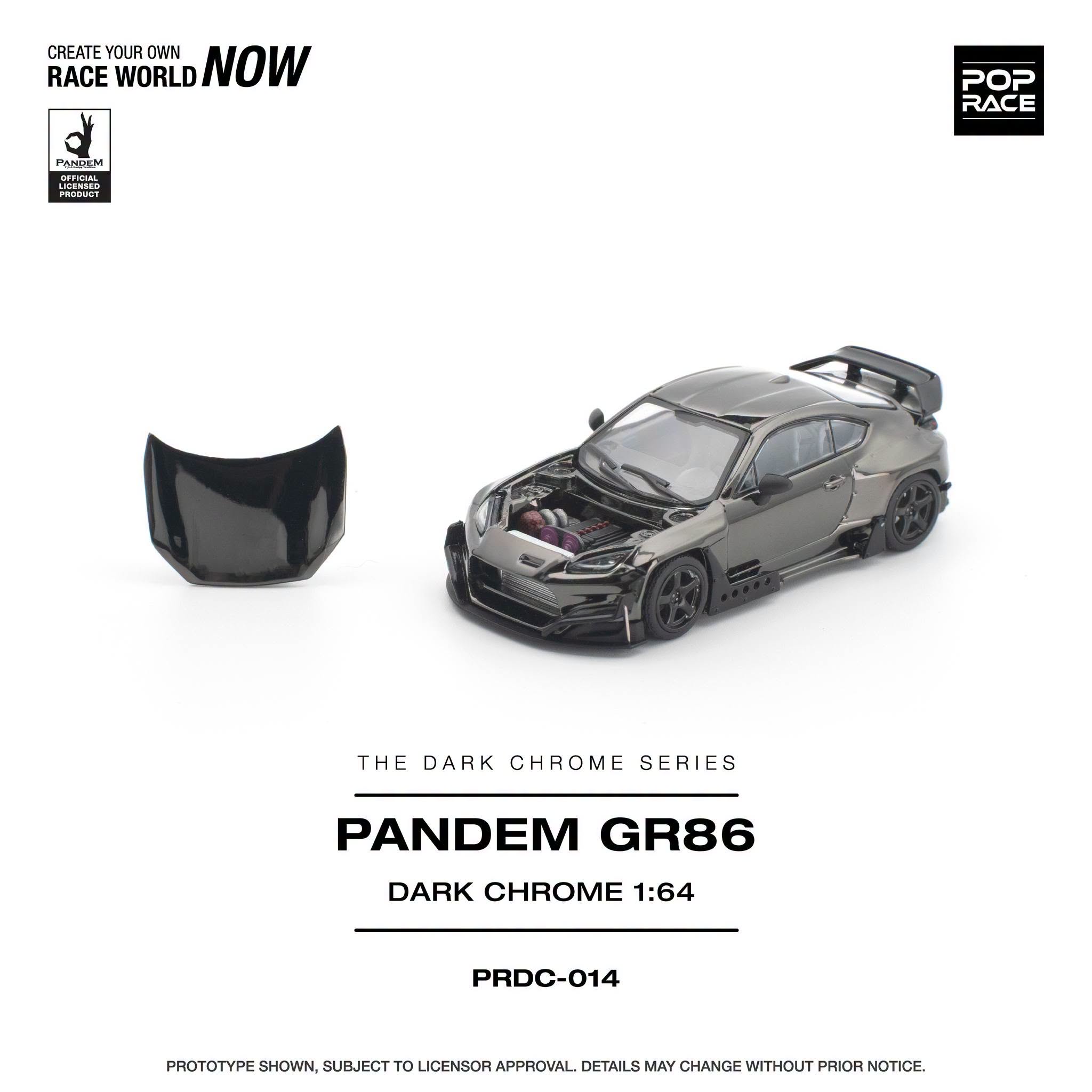 1:64 Pop Race Limited - Pandem GR 86, dark chrome