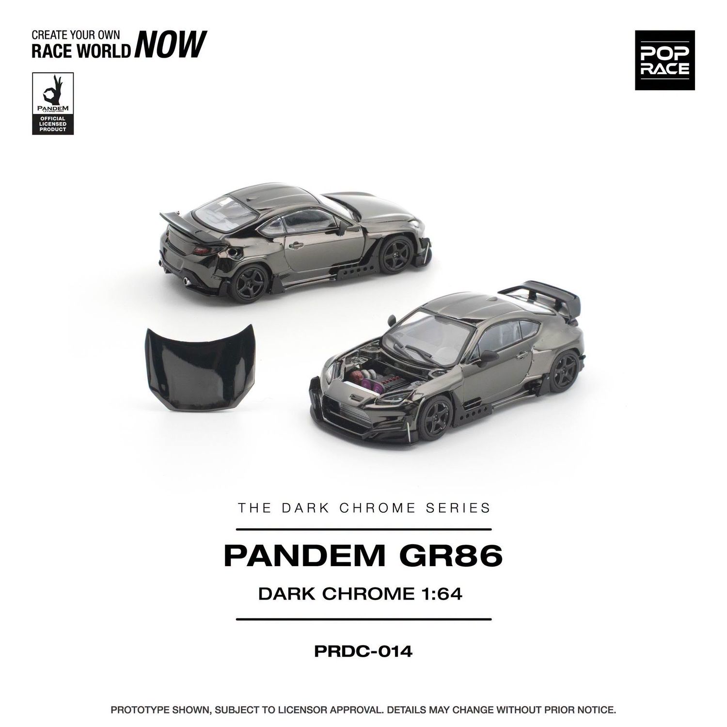 1:64 Pop Race Limited - Pandem GR 86, dark chrome