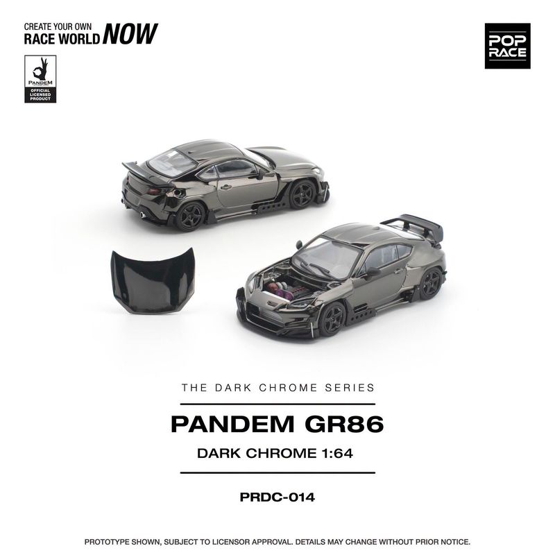 1:64 Pop Race Limited - Pandem GR 86, dark chrome