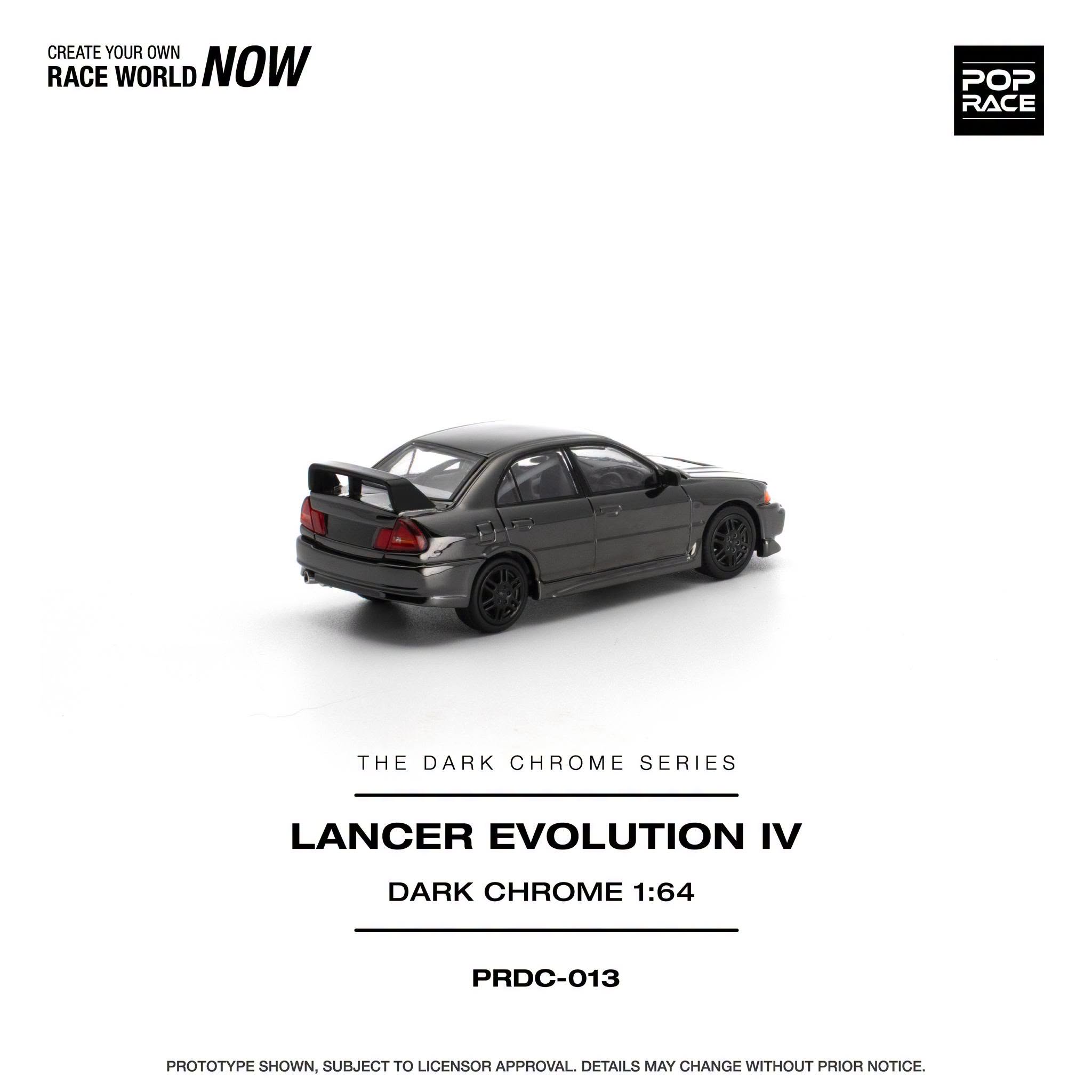 1:64 Pop Race Limited - Lancer Evolution IV, dark chrome