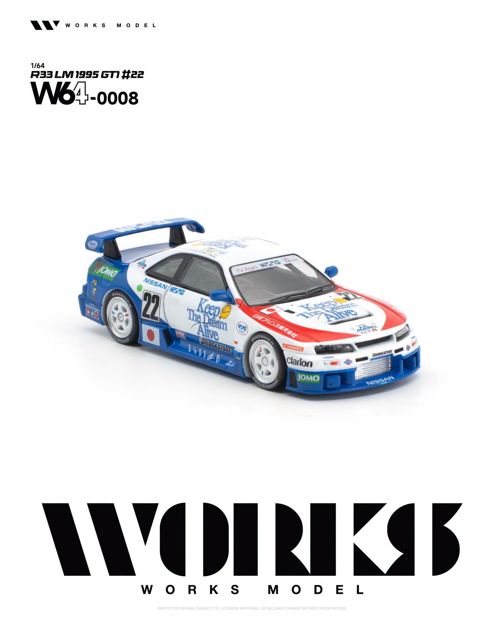 1:64 Works Model - 1995 Nissan R33 LM GT1 #22
