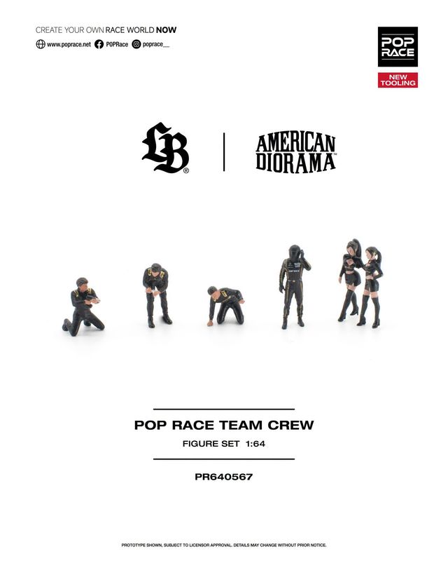 1:64 Pop Race Limited - POP RACE Team Crew (6 Figures) 1:64 Pop Race Limited - POP RACE Team Crew (6 Figures)