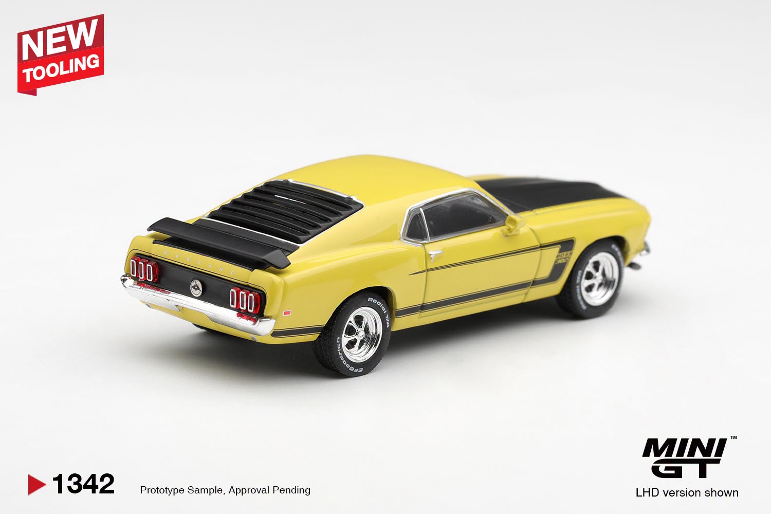 1:64 Mini GT - 1969 Ford Mustang Boss 302, bright yellow