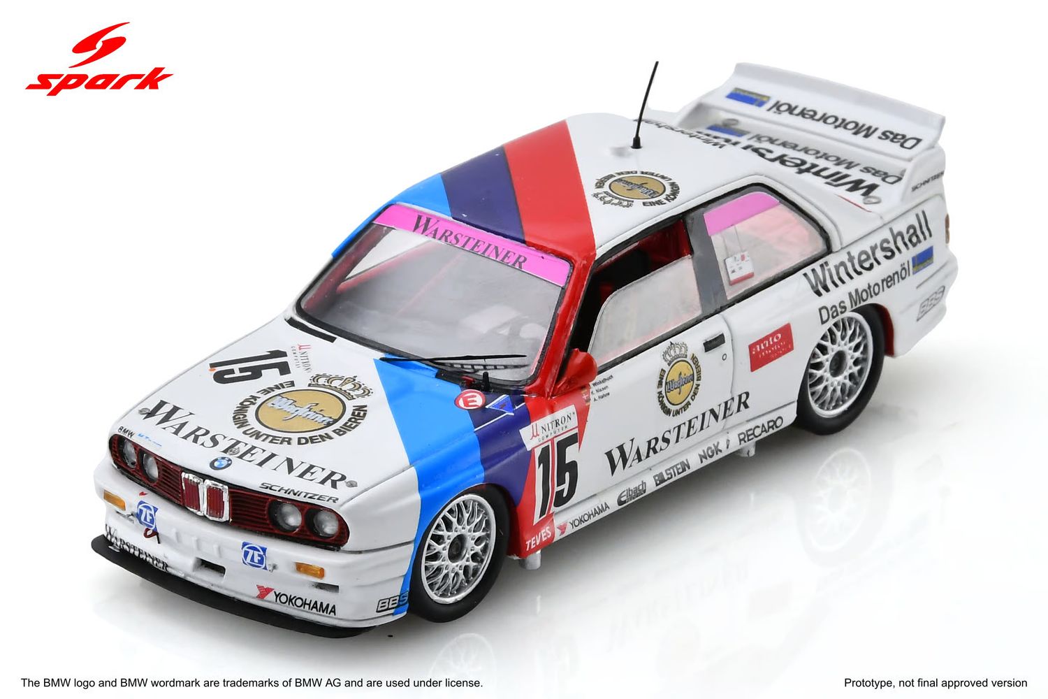 1:43 Spark - BMW M3 E30 #15 Winner Nürburgring 1991 - J. Winkelhock / A. Hahne / K. Nissen