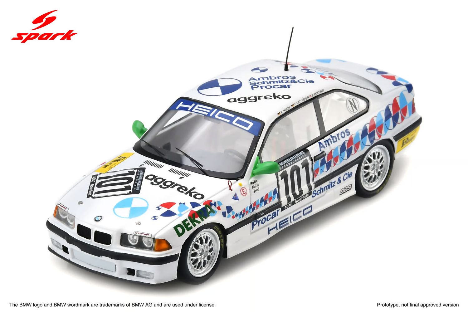 1:43 Spark - BMW M3 E36 #101 Winner Nürburgring 1994 - A. Wlazik / J. Katthöfer / R. Rosterg