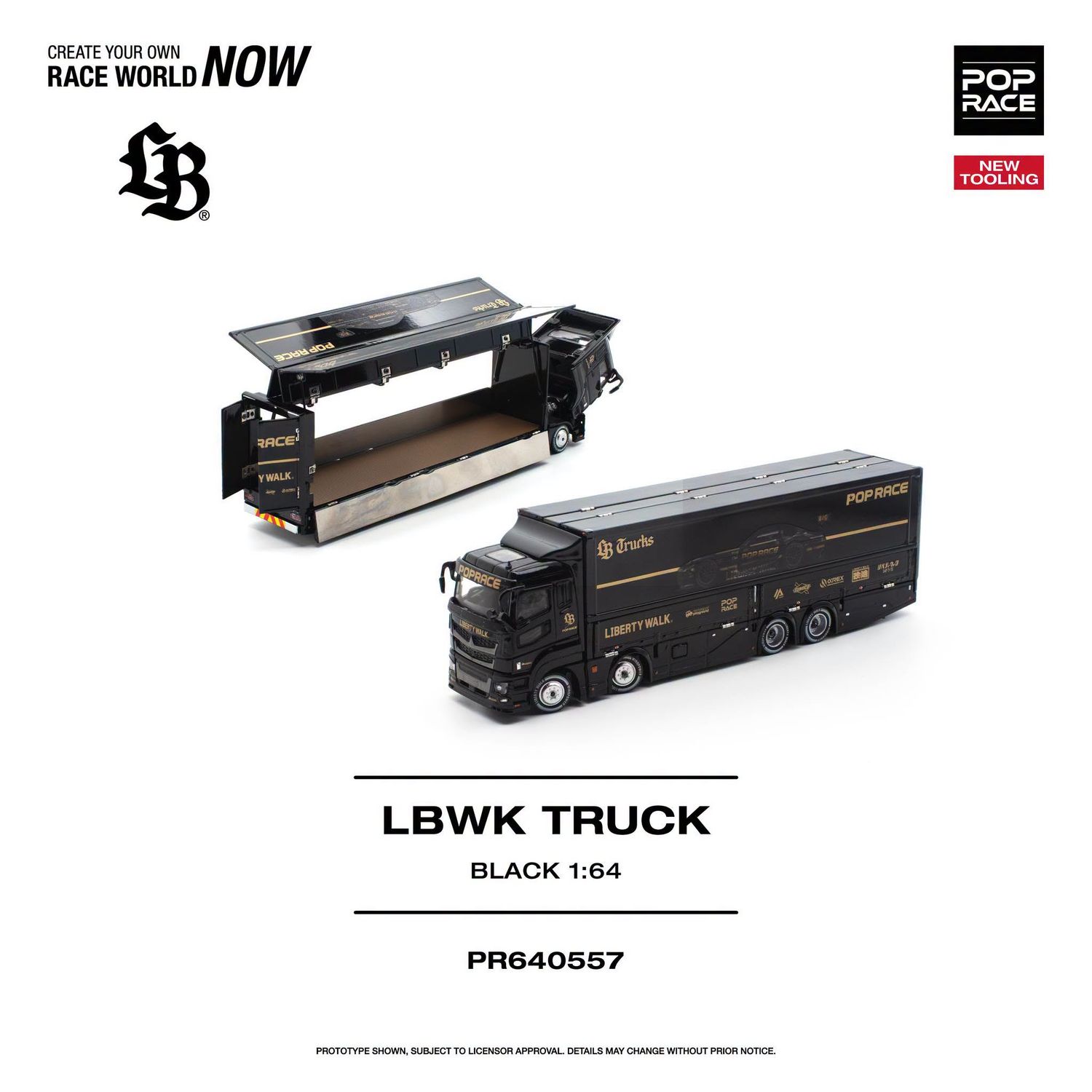 1:64 Pop Race Limited - LBWK Truck, black/gold